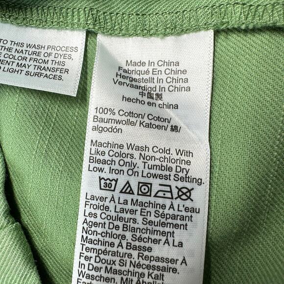 J. Crew Dress Womens Medium Green Harbor Drapey Cotton Lace Up Utility Collared - Picture 6 of 11